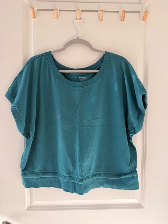 Athleta Tops - Athleta Teal Boxy Short-Sleeve Sweatshirt